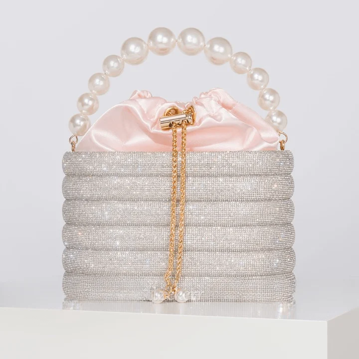 Raen Crystal & Pearl Handle Evening Clutch Bag - 6 Colors - Glova