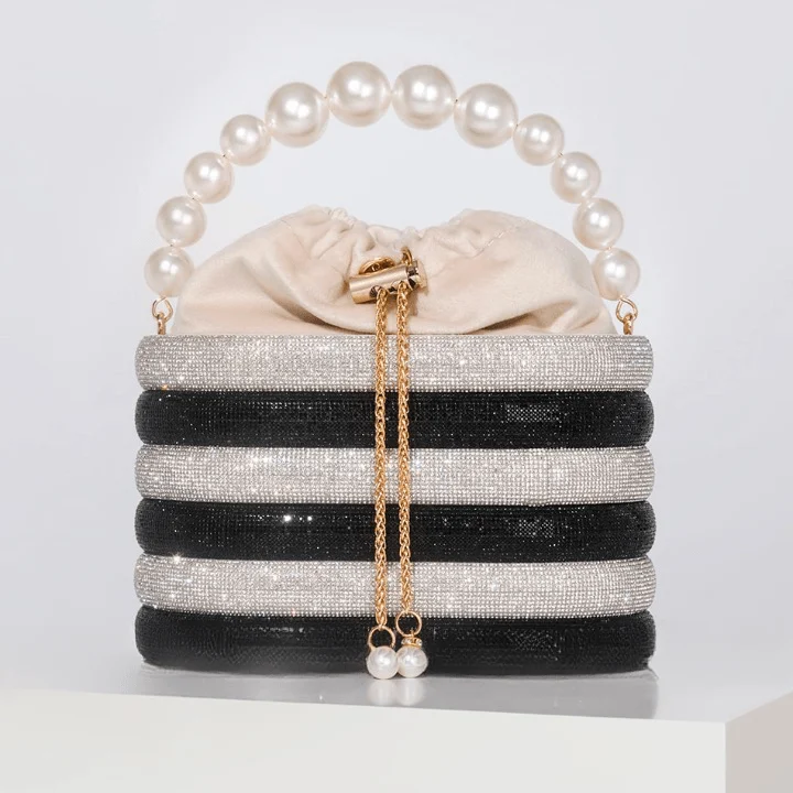 Raen Crystal & Pearl Handle Evening Clutch Bag - 6 Colors - Glova