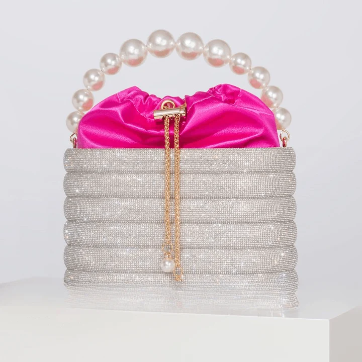 Raen Crystal & Pearl Handle Evening Clutch Bag - 6 Colors - Glova