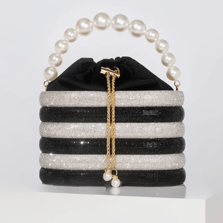 Raen Crystal & Pearl Handle Evening Clutch Bag - 6 Colors - Glova