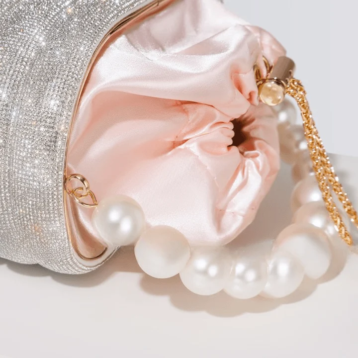 Raen Crystal & Pearl Handle Evening Clutch Bag - 6 Colors - Glova