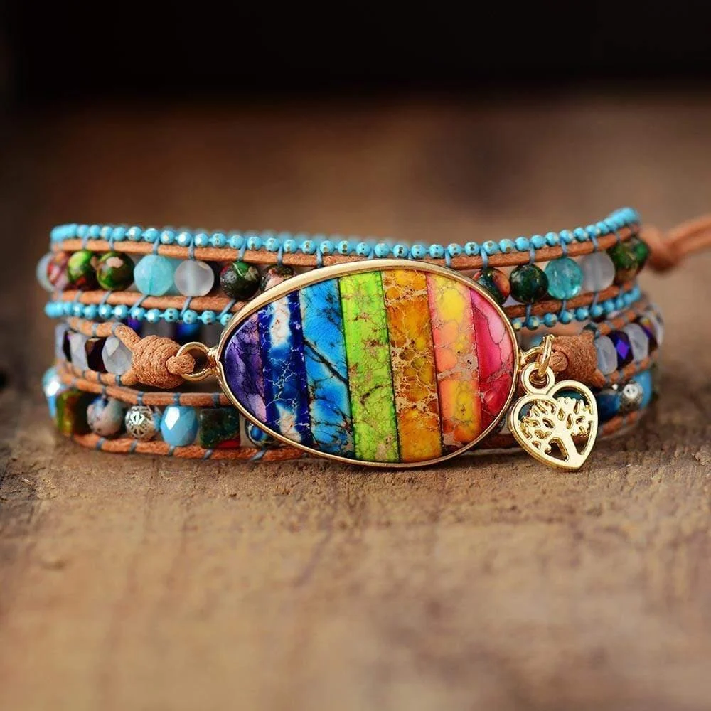 Rainbow Chakra Wrap Bracelet - Glova