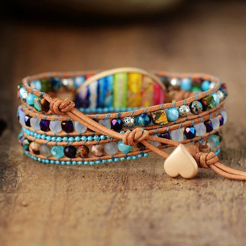 Rainbow Chakra Wrap Bracelet - Glova