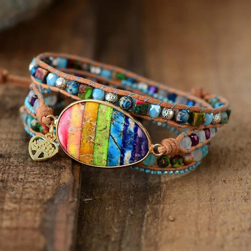 Rainbow Chakra Wrap Bracelet - Glova