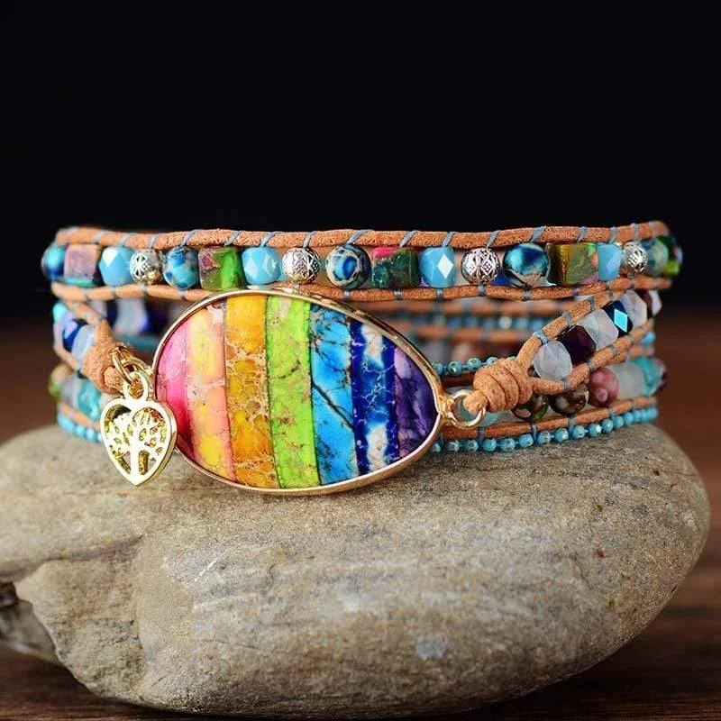 Rainbow Chakra Wrap Bracelet - Glova