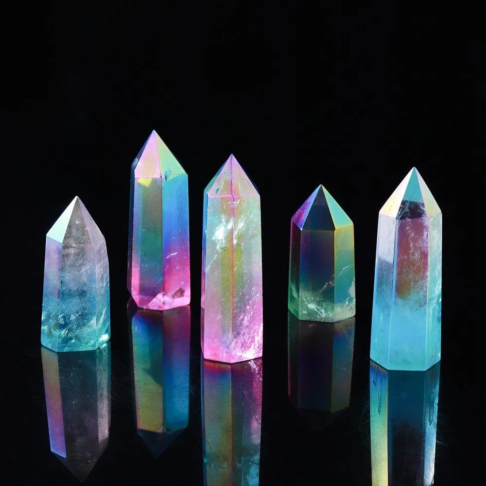 Rainbow Clear Quartz Point Tower Crystal - Glova