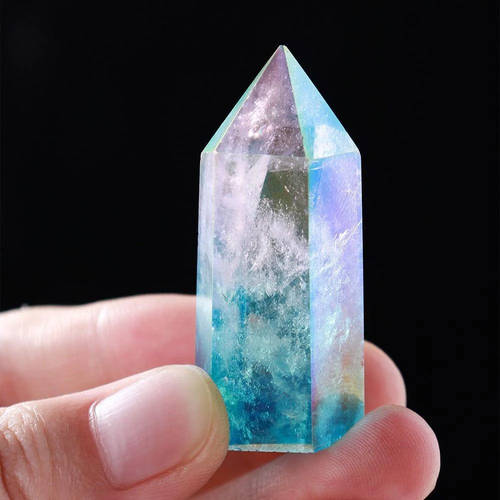 Rainbow Clear Quartz Point Tower Crystal - Glova