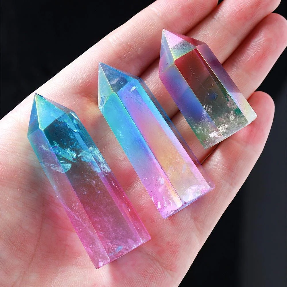 Rainbow Clear Quartz Point Tower Crystal - Glova