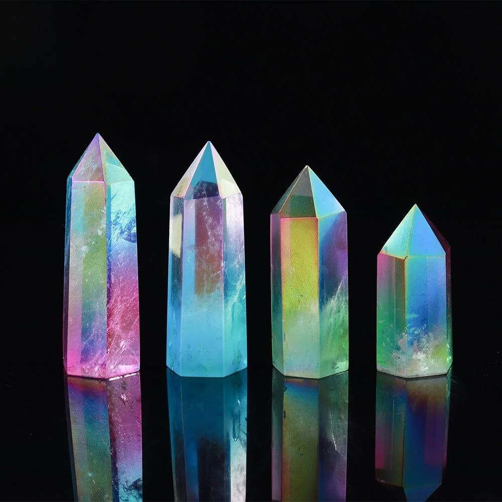 Rainbow Clear Quartz Point Tower Crystal - Glova