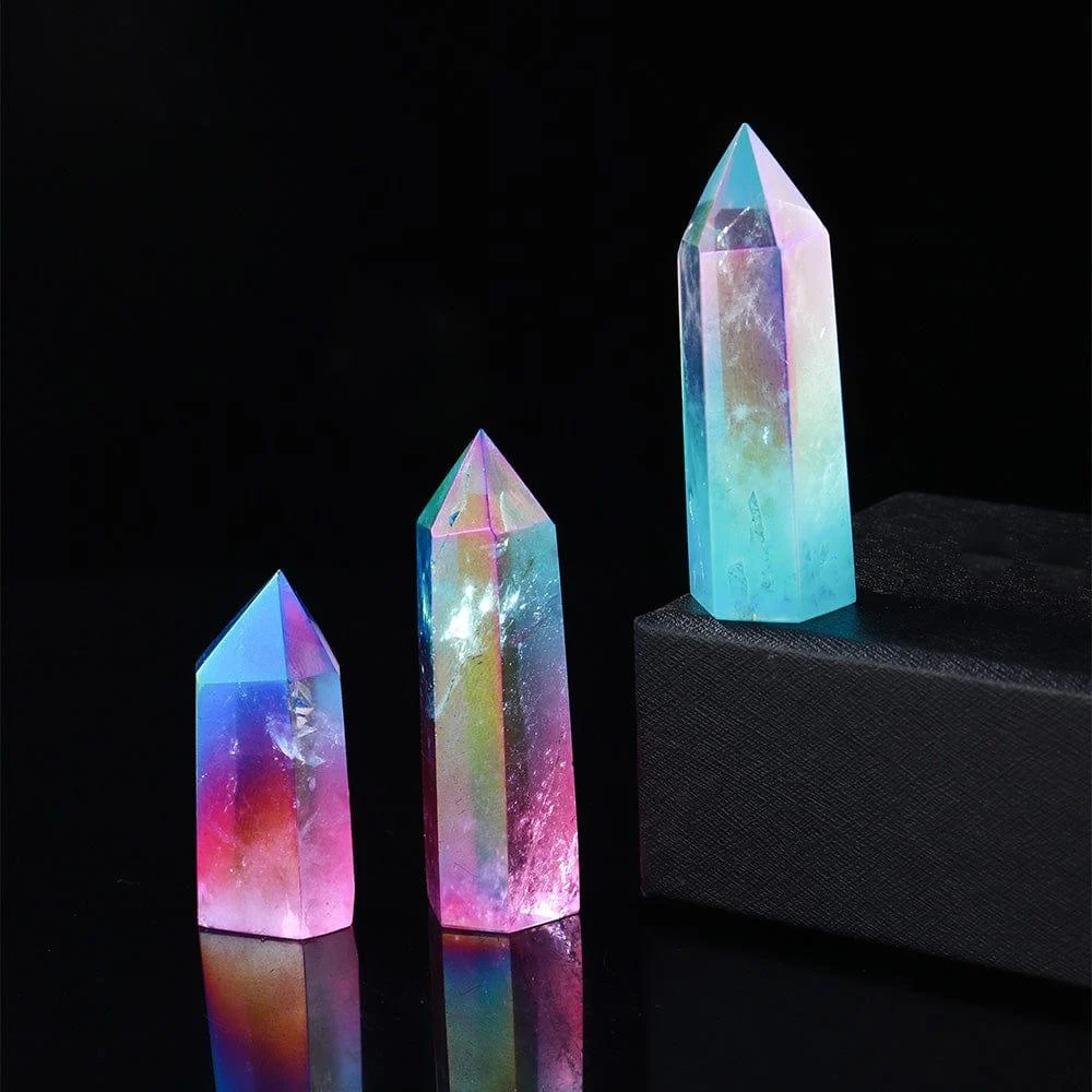 Rainbow Clear Quartz Point Tower Crystal - Glova