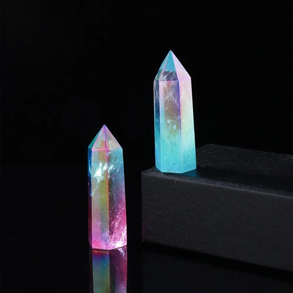 Rainbow Clear Quartz Point Tower Crystal - Glova