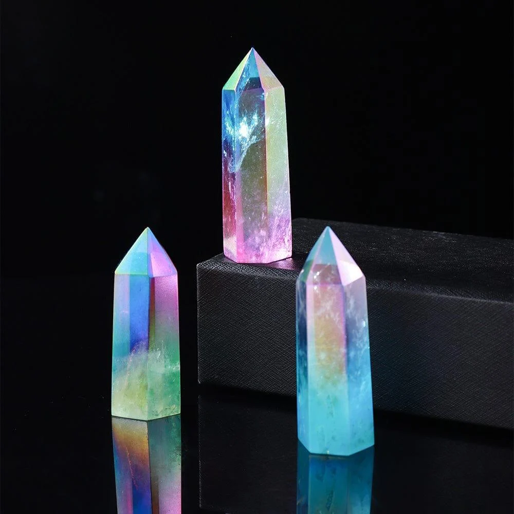 Rainbow Clear Quartz Point Tower Crystal - Glova