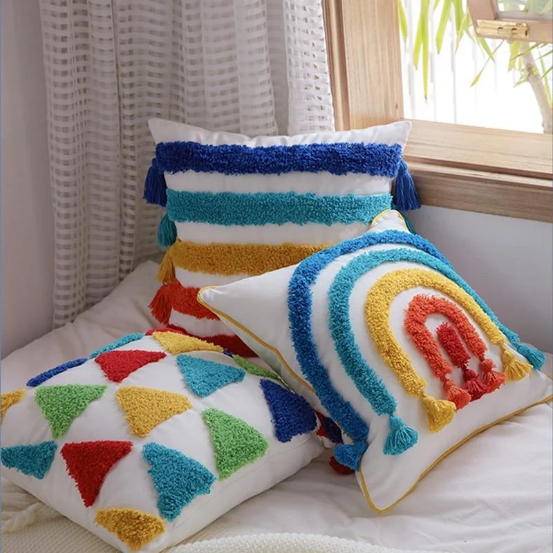 Rainbow Embroidered Cushion Cover - Glova