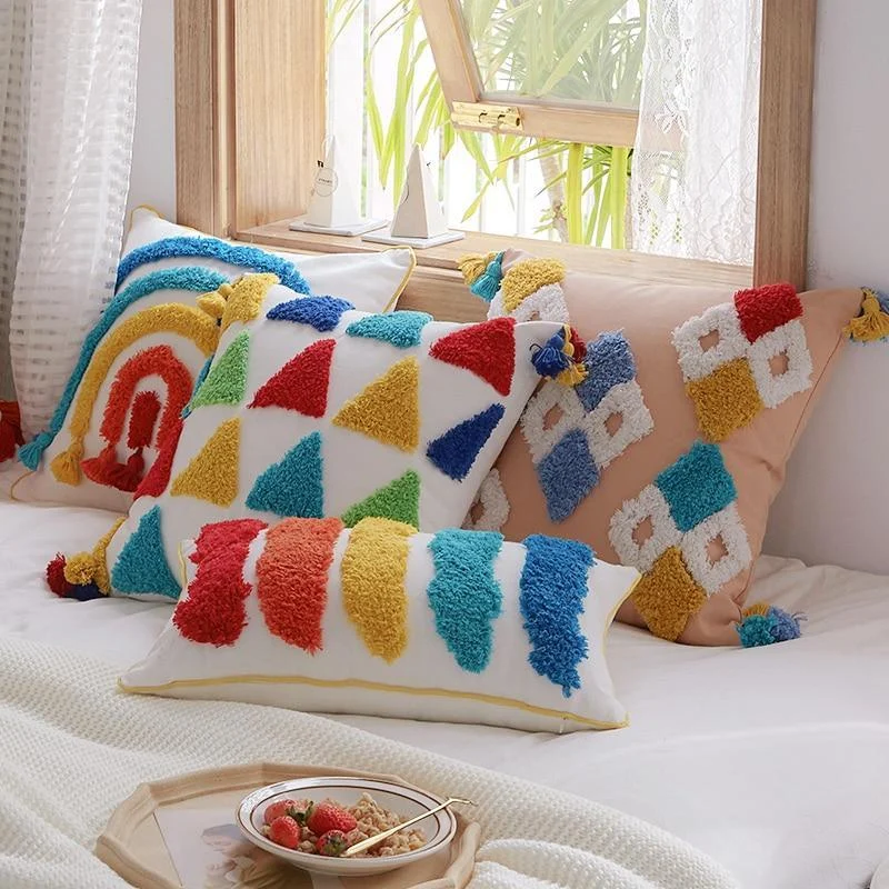 Rainbow Embroidered Cushion Cover - Glova