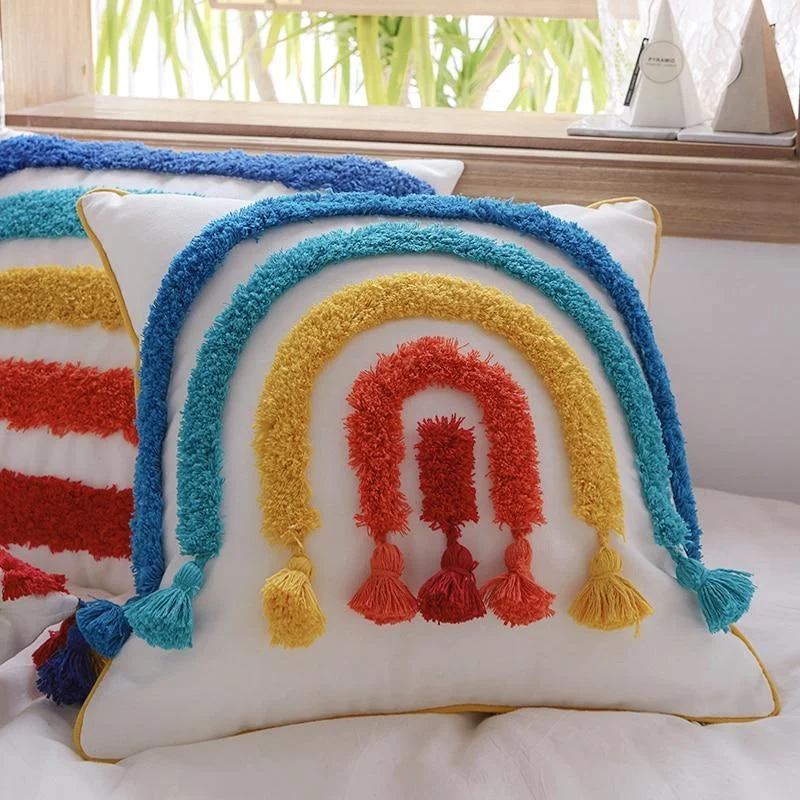 Rainbow Embroidered Cushion Cover - Glova