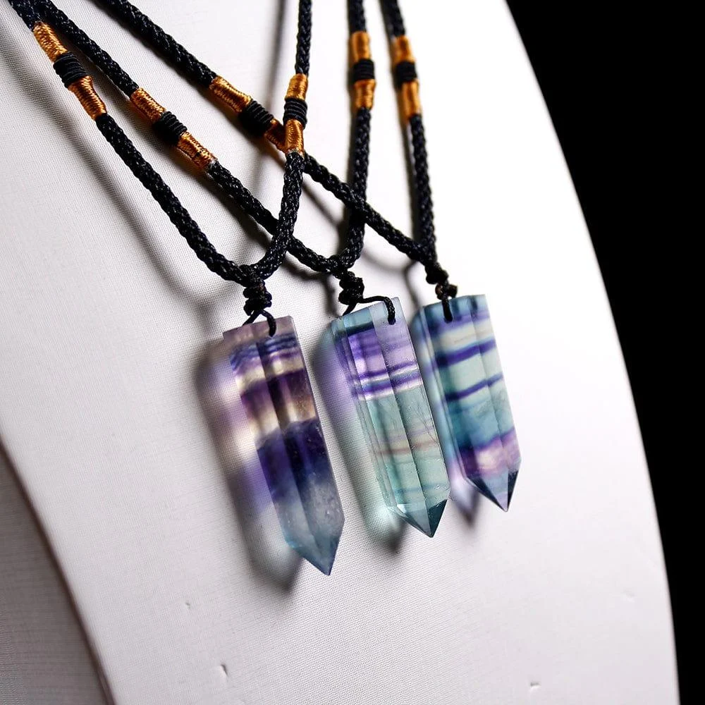 Rainbow Fluorite Pendant Necklace - Glova