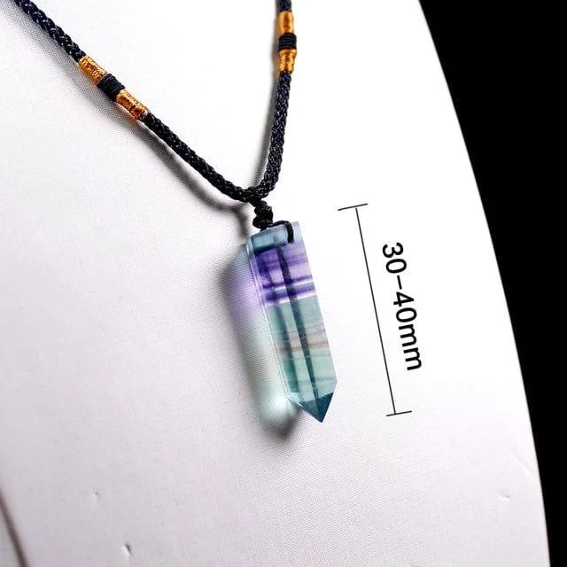 Rainbow Fluorite Pendant Necklace - Glova