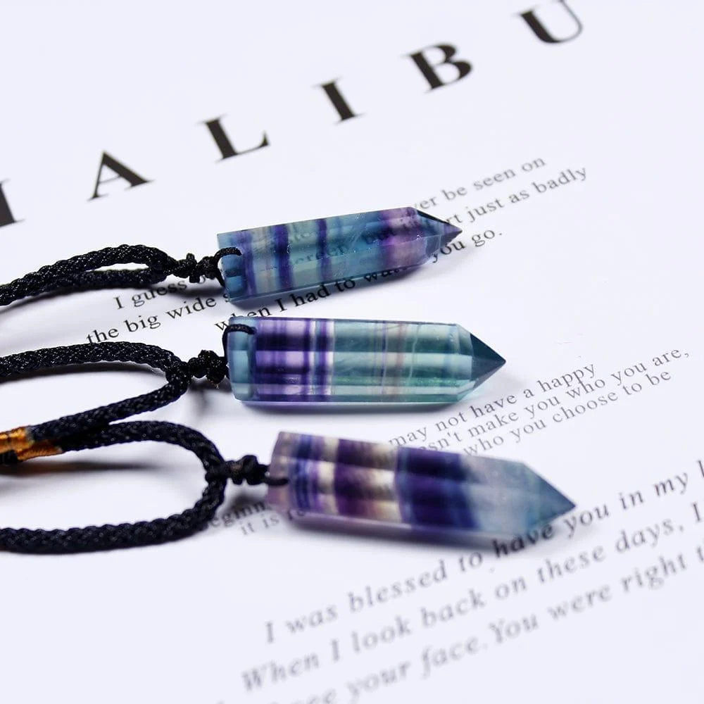 Rainbow Fluorite Pendant Necklace - Glova