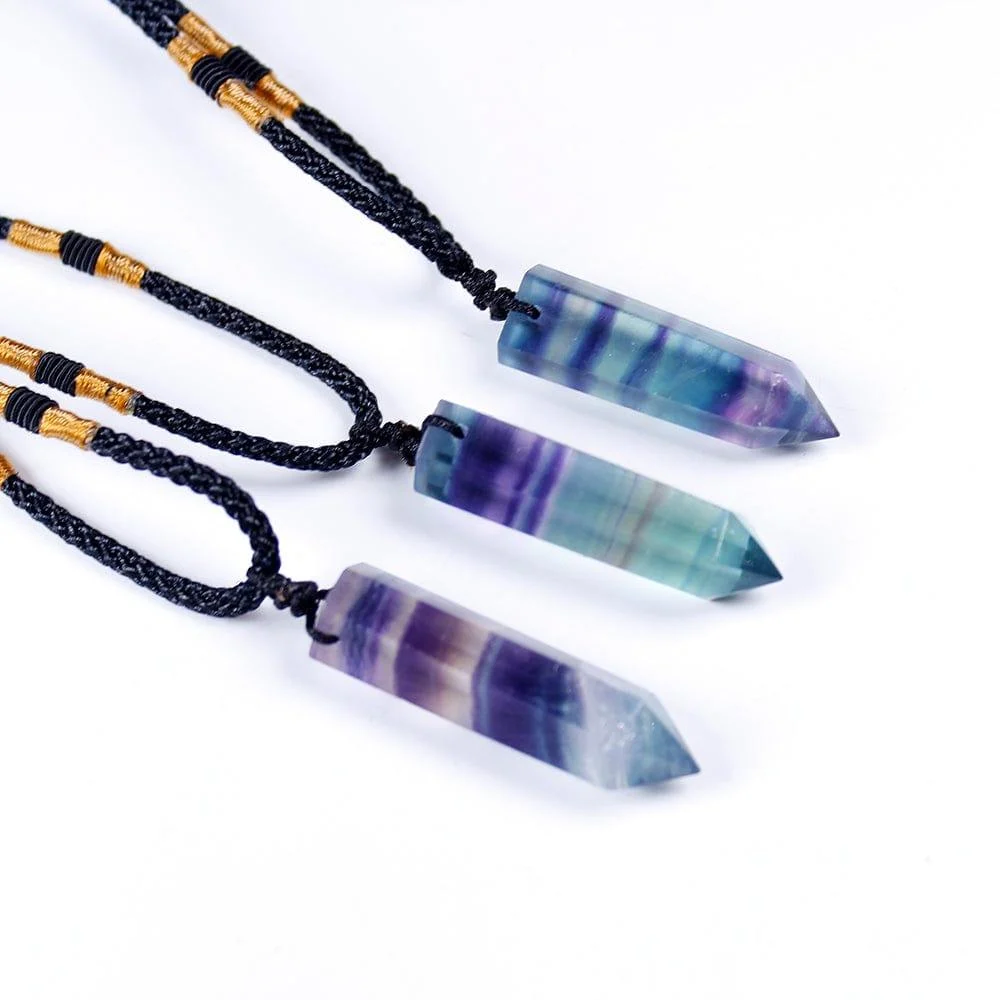 Rainbow Fluorite Pendant Necklace - Glova