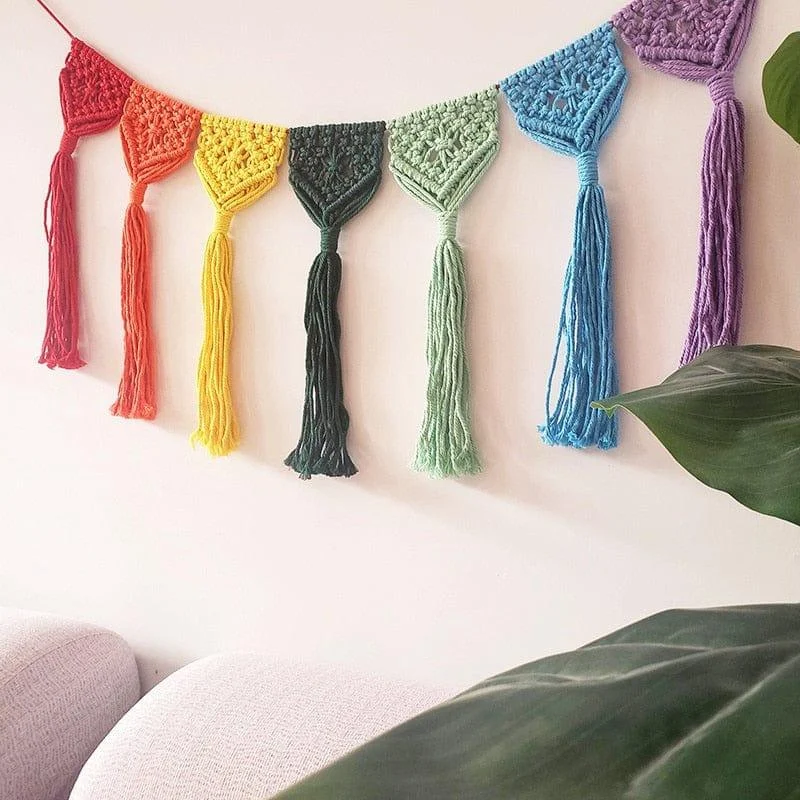 Rainbow Macrame Wall Hanging - Glova