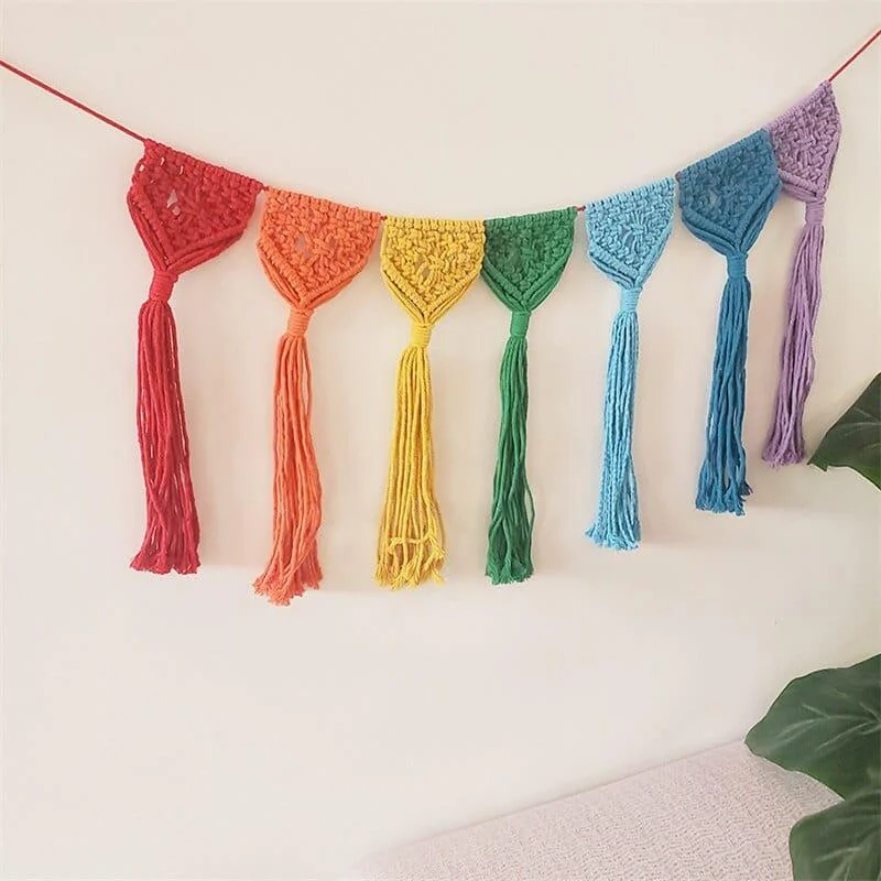 Rainbow Macrame Wall Hanging - Glova