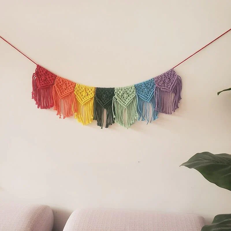 Rainbow Macrame Wall Hanging - Glova