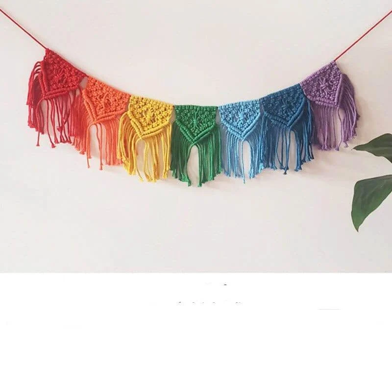 Rainbow Macrame Wall Hanging - Glova