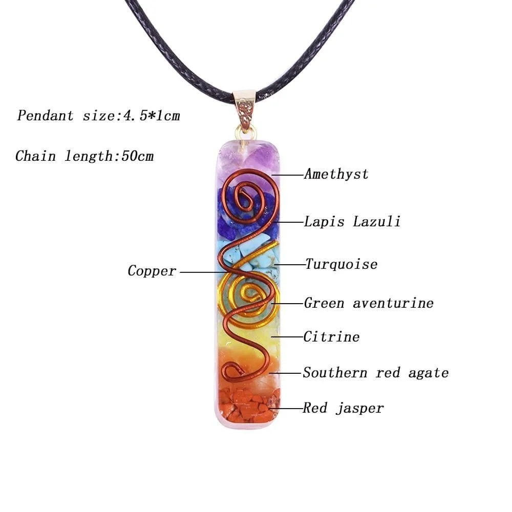 Rainbow Orgonite Chakra Necklace - Glova