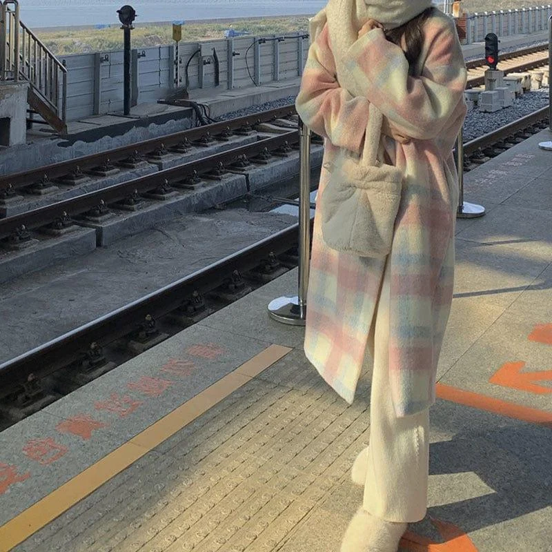 Rainbow Plaid Coat - Glova