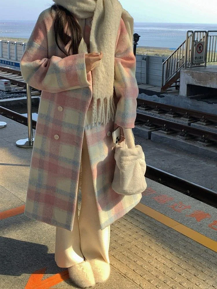 Rainbow Plaid Coat - Glova