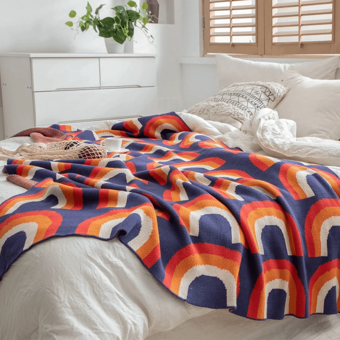 Rainbow Print Throw - Glova