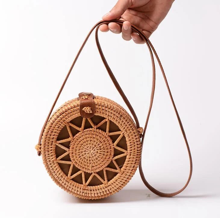 Rattan Cross Body Bag With Braided Sun - Glova