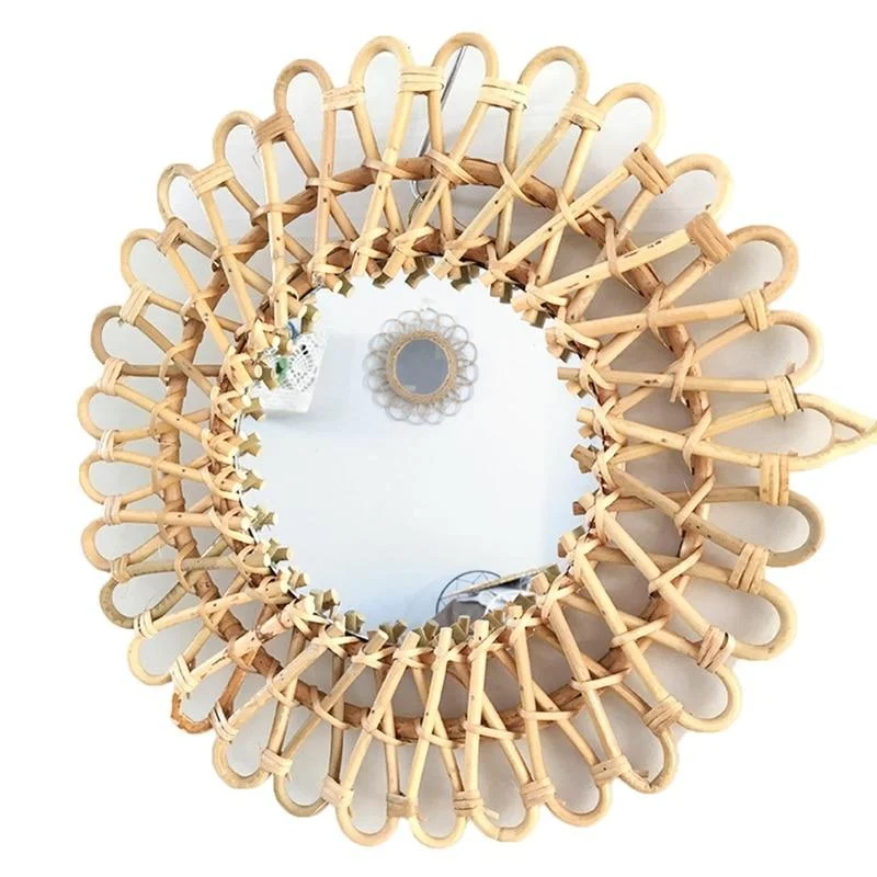 Rattan Round Hanging Mirror - Glova