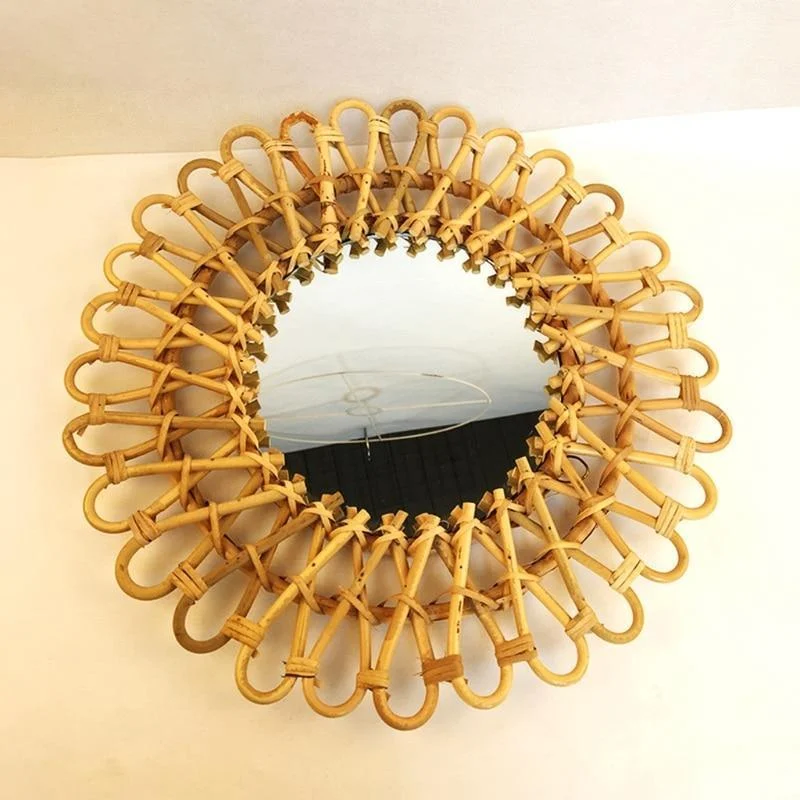 Rattan Round Hanging Mirror - Glova