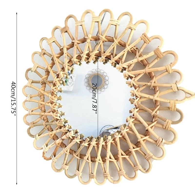 Rattan Round Hanging Mirror - Glova