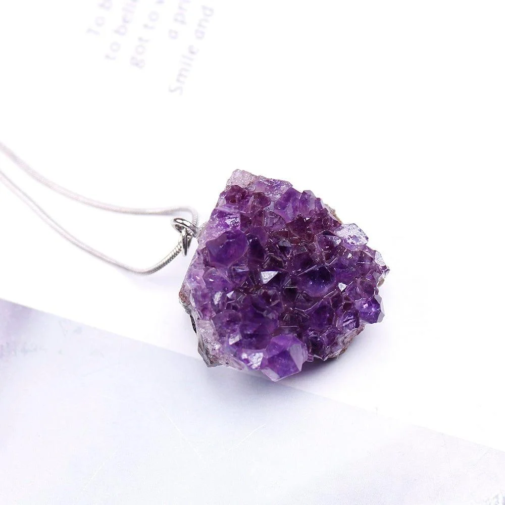 Raw Amethyst Cluster Necklace - Glova