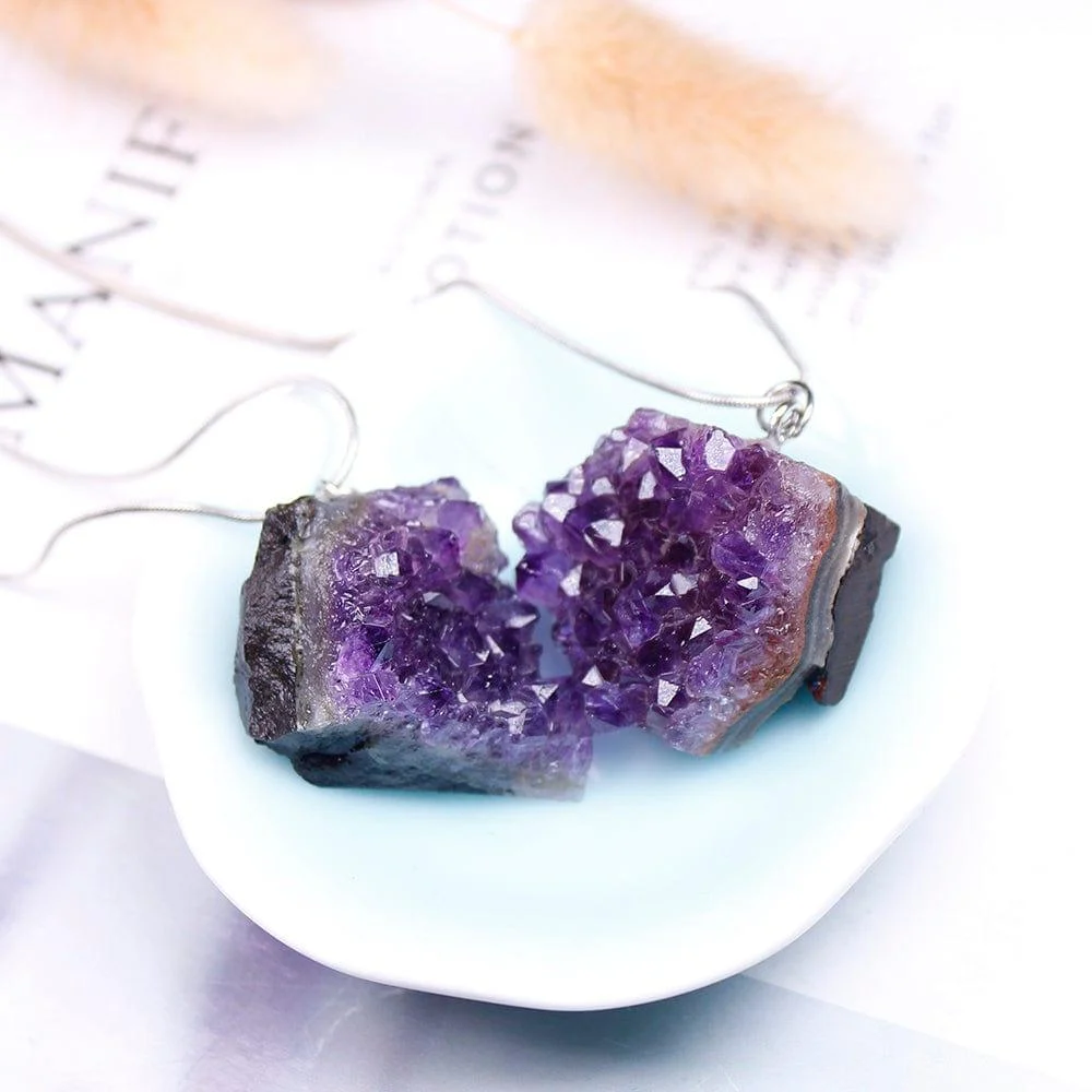 Raw Amethyst Cluster Necklace - Glova