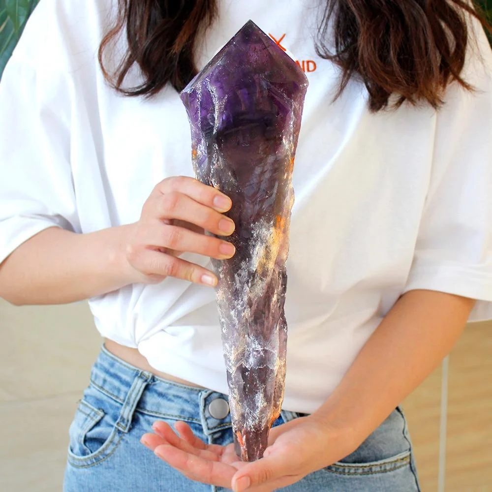 Raw Natural Amethyst Quartz Cluster Rod - Glova