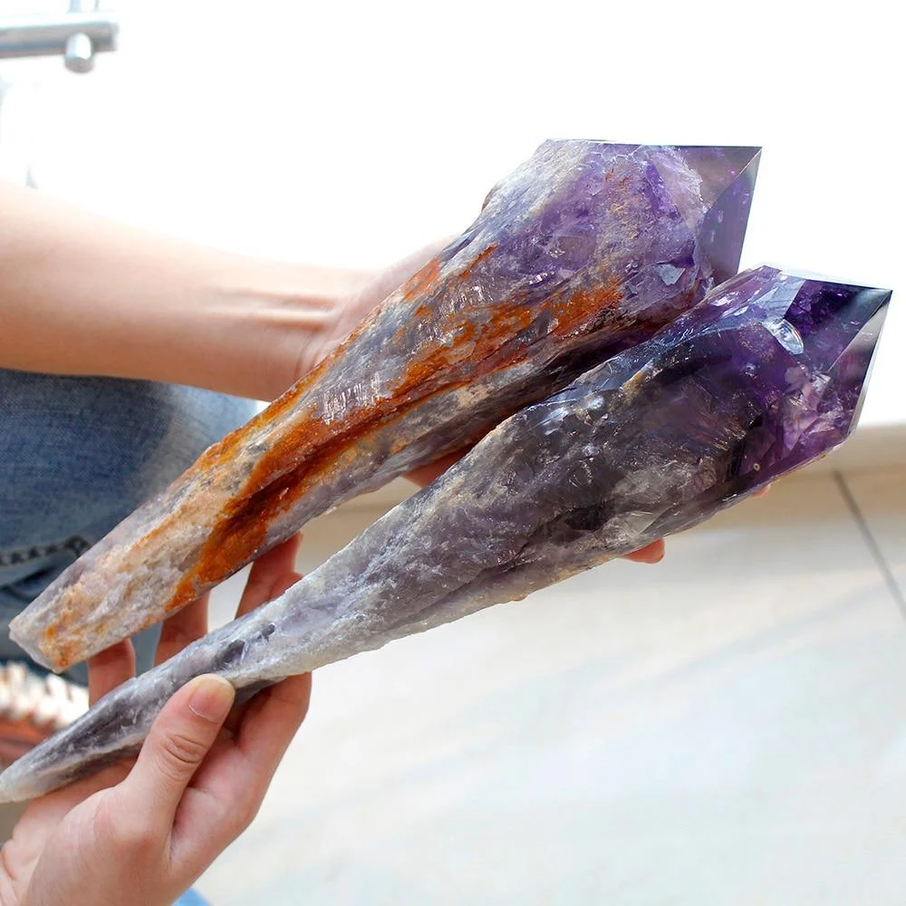 Raw Natural Amethyst Quartz Cluster Rod - Glova