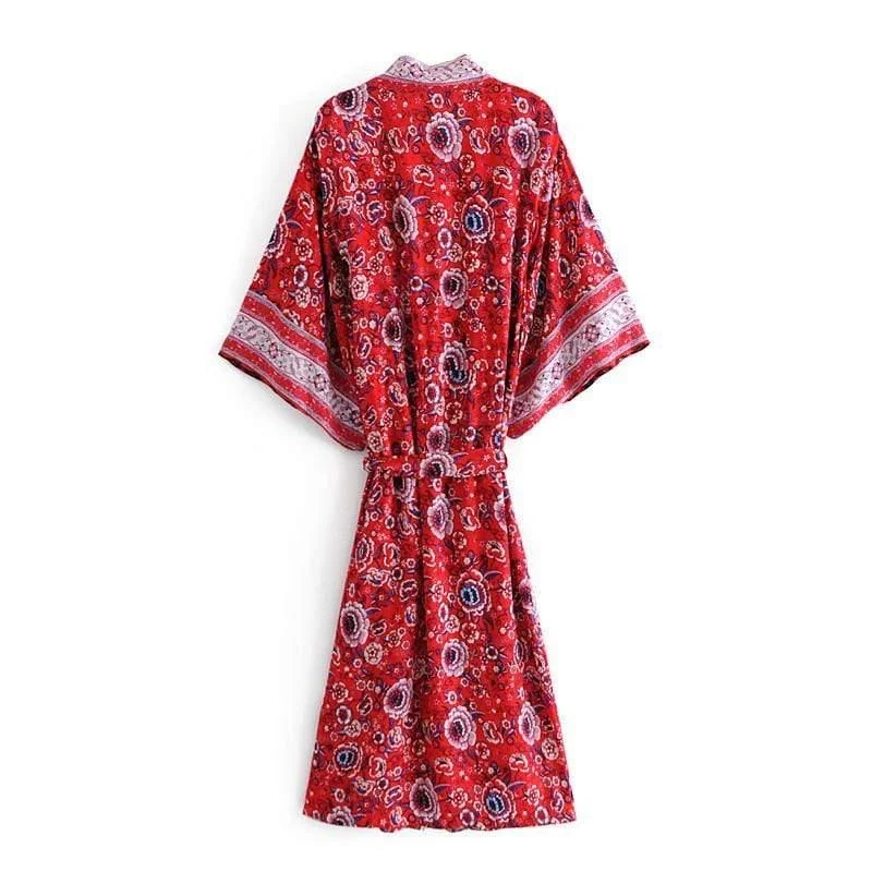 Red Roses Kimono Robe - Glova