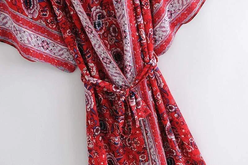 Red Roses Kimono Robe - Glova