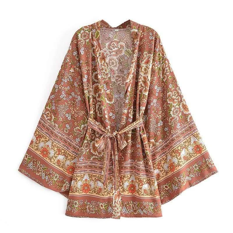 Regina Kimono in Brown - Glova