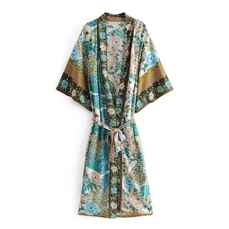 Remy Boho Peacock Kimono - Glova