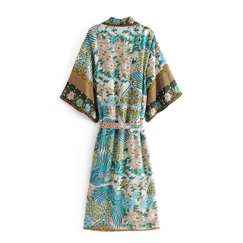 Remy Boho Peacock Kimono - Glova