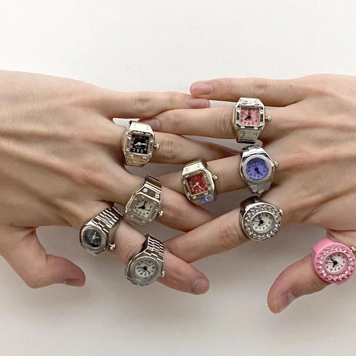 Retro Elastic Stretchy Quartz Watch Rings - Glova