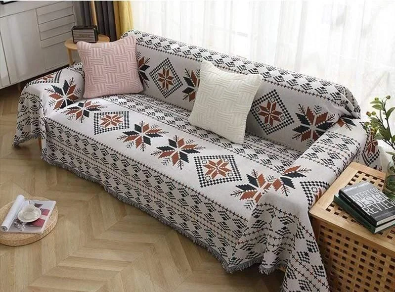 Retro Geometric Pattern Blanket - Glova