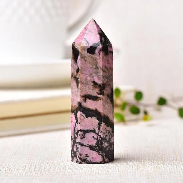 Rhodonite Crystal Point Tower - Glova