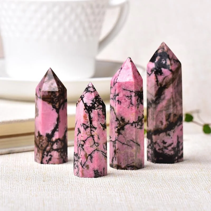 Rhodonite Crystal Point Tower - Glova