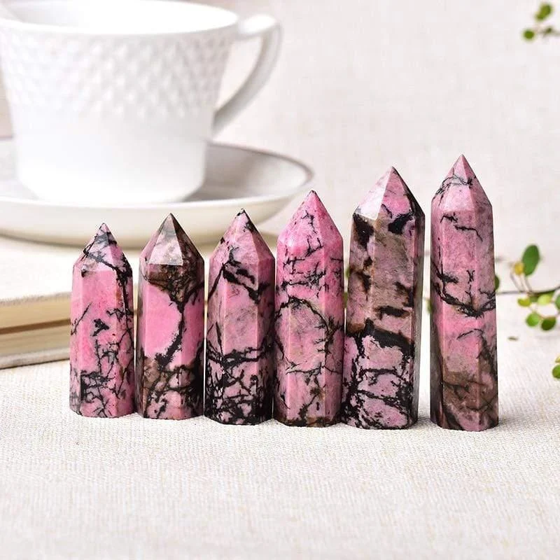 Rhodonite Crystal Point Tower - Glova