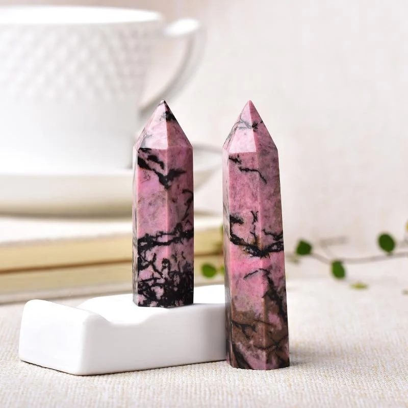 Rhodonite Crystal Point Tower - Glova